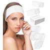 Onism 80 Pieces Disposable Spa Headband for Women, Non-Woven Stretch Headband with 2 Count Facial Headbands for Esthetician Supplies Convenient Magic Tape Closure for Women Girls Salons