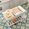 Keldoner Wooden Dollhouse Furniture 1 12 Scale, Doll House Furniture Toys for Dollhouse Kitchen Incl Cabinets Kitchen Island Refrigerator Stand Nixer, Miniture House Furniture and Accessories