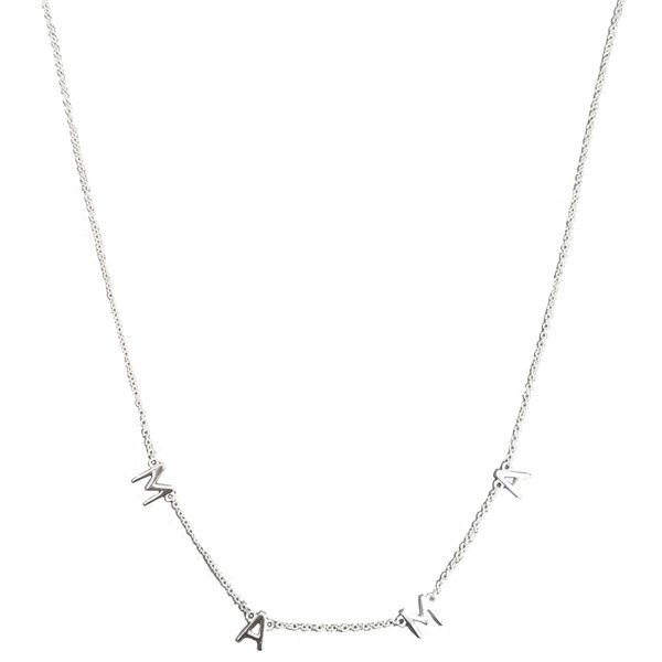 Mama Necklace, 925 Sterling Silver Dainty Link Chain with the Message Mama.