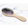 Light Wooden Oval Hair Brush – Solid Wood, Ergonomic, Air Cushion Hair Brush, Detangling Brush for Wet & Dry Hair Care, Polishing and Long-Lasting Shine, Hair Styling Tool for Blow Drying