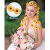 CHLINS Hippie Headband Flower Crown Bohemian Sunflower Headband Flower Headpiece Hippie Costume 60s 70s Outfits for Women (Yellow)