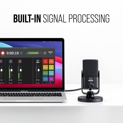 RØDE NT-USB Mini Versatile Studio-quality Condenser USB Microphone with Free Software for Podcasting, Streaming, Gaming, Music Production, Vocal and Instrument Recording,Black