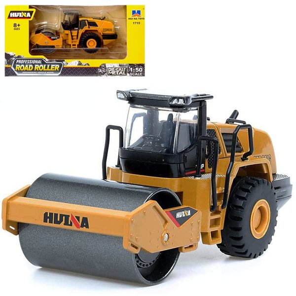 Gemini & Genius Construction Vehicle Toys Road Roller 1/50 Scale Die-cast Grader Engineering Road Planer Vehicle, Asphalt Drum Compactor Alloy Models Toys for Kids and Collection, Decoration for House