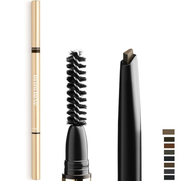 Browluxe Ultra Precise Eyebrow Pencil Waterproof, Long Lasting Brow Pencil with Castor Oil In Shade Taupe