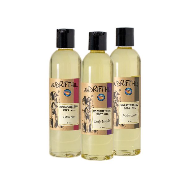 (Mother Earth) Windrift Hill Moisturizing Massage & Bath Oil 8 Ounce Bottle