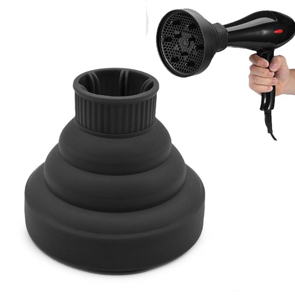 Hair Dryer Diffuser Universal Silicone Hair Dryer Diffuser Portable Travel Folding Hair Blow Dryer Diffuser(Black)