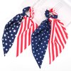 American Flag Hair Ties for Woman Girls Red White and Blue Ribbon Hair Scrunchies Elastic Patriotic 4th of July Hair Tie Independence Day Memorial Day Party Supplies Hair Accessories 2PCS