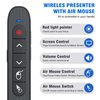 DINOSTRIKE Wireless Presenter Remote with Air Mouse Control, Rechargeable USB Presentation Clicker PPT Pointer RF 2.4GZ PowerPoint Clicker Slide Advancer for Computer Laptop Mac