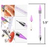 ZXUY Dual Ended Nail Rhinestones Picker Dotting Tools with 2 Extra Wax Head Nail Art Design Dotting Pen,DIY Nail Art Decoration Wax Tip Pencil for Gems Crystals Studs Beads (Purple)
