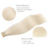 WENNALIFE Tape in Hair Extensions Human Hair, 20pcs 50g 14 inch Platinum Blonde Remy Hair Extensions Straight Human Hair Tape in Extensions Skin Weft Tape Extensions Human Hair