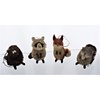 Kurt Adler S0706 3.5-6" Holiday Decorative Buri Woodland Animal Hanging Accessory Christmas Tree Ornament Set with String Hanger (4 Pack)