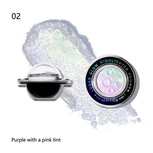 LXZJJM Planet Highlighter, Multichrome Glitter Shimmer Highlighter, Planet-Inspired Makeup for Silky, Natural Glow, Face and Body Brightening, Natural-Looking Highlighter (02#, 0.08 OZ.)