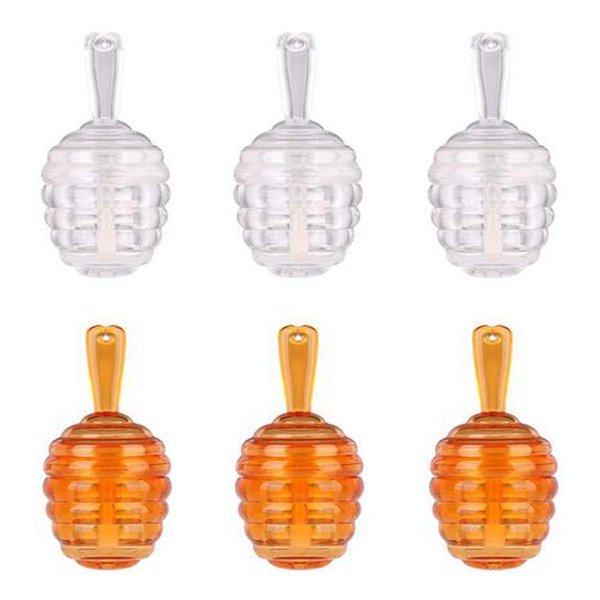 lasenersm 6 Pieces Empty Lip Gloss Tubes Reusable Lip Gloss Containers Honey Pots Shaped Lips Gloss Tube 9 ml Empty Refillable Lips Gloss Bottles DIY Cosmetics Lipstick Containers(Clear, Brown)