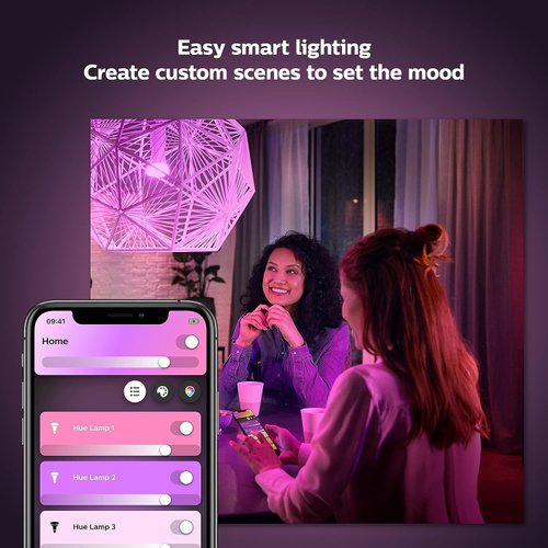 Philips Hue Smart 60W A19 LED Bulb - White and Color Ambiance Color-Changing Light - 2 Pack - 800LM - E26 - Indoor - Control with Hue App - Works with Alexa, Google Assistant and Apple Homekit