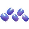 GLAMERMAID Press on Nails Extra Short Squoval, Handmade Glitter Shimmy Blue Glue on Gel Nails in Party, 24Pcs Reusable UV Finish Fake Nails Acrylic False Nails Manicure Kits for Women Gift