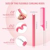 60 Pieces Flexi Rods Flexible Curling Rods Hair Curlers Rollers Twist Flexi Rods Hair Curlers Set No Heat Hair Rods Rollers Flexible Rods for Long Short Hair Women Girls (Pink, 0.3 x 7 Inch)