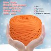 400g T-Shirt Yarn Elastic Fabric Crochet Cloth Yarn for DIY Knitting, 130 Yards Spaghetti Yarn Thick Knitting Yarn for Hand DIY Bag Basket Cushion Crocheting Projects,Home Decor（Orange）