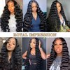 Loose Wave Lace Front Wigs Human Hair 13x4 HD Transparent Loose Deep Wave Human Hair Lace Front Wigs for Women 180% Density Glueless Lace Frontal Wigs Human Hair Pre Plucked with Baby Hair (30 Inch)