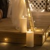 ANGELLOONG Outdoor Flickering Flameless Candles with Timer, Waterproof Battery Operated Candles Set of 2, Electric LED Candles for Wedding Party Home Decor, 3x6
