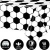 Kesfey 3 Packs Soccer Party Tablecloths 54 x 108 Inches Soccer Sports Ball Table Cover Disposable Waterproof Plastic Soccer Themed Birthday Table Cloth Rectangular Football Tablecloth for Boys Sports
