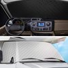 RV Windshield Cover Compatible with Class C Ford E450 1997-2024 RV Front Window Cover Motorhome Windshield Cover RV Window Sunshade Cover Snow Cover 4 Layers with Mirror Cutouts Silver