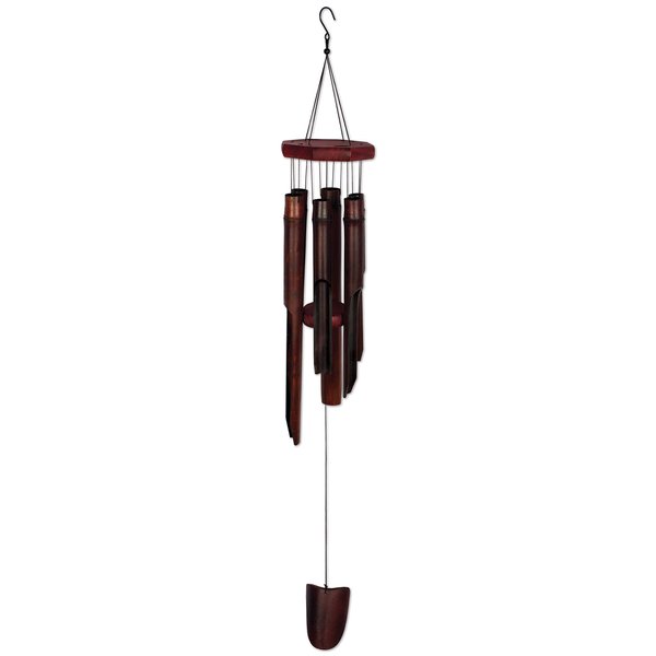 Sunset Vista Designs 91940 Outdoor Chimes Zen Gardens Bamboo Wind Chime for Patios Porches and More, 35-Inches Long, Plum