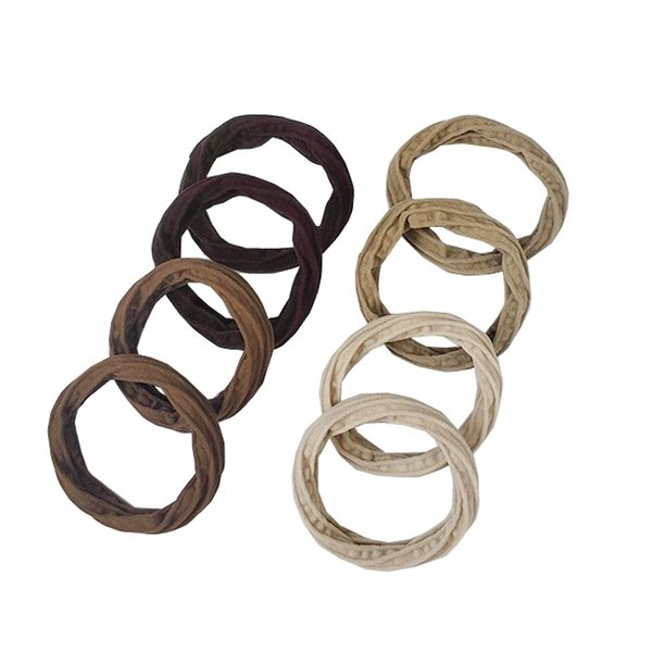 Wodiyobk 8 Pieces High elastic Ponytail Holders for Women,Seamless Hair Ties,Hair Bands, No Damage for Thick Hair (Brown coffee color)