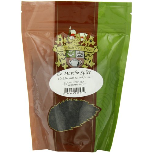 English Tea Store Loose Leaf Pouches, Le Marche Spice Naturally Flavored Black Tea, 4 Ounce