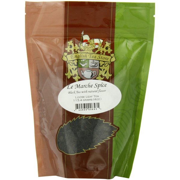 English Tea Store Loose Leaf Pouches, Le Marche Spice Naturally Flavored Black Tea, 4 Ounce