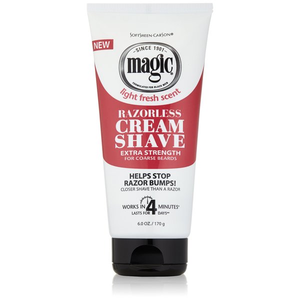 SoftSheen-Carson Magic Razorless Shaving Cream, Hair Removal Cream for Body Hair, Extra Strength Depilatory Cream, Works in 4 Minutes for Coarse Hair, 6 oz