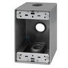ENERLITES Weatherproof Outlet Box with Three 3/4-in Threaded Outlets, Outdoor Electrical Box, 3 Holes 0.75” Each, 1-Gang, 4.57” Height x 2.83” Length x 2.05” Depth, EN1375