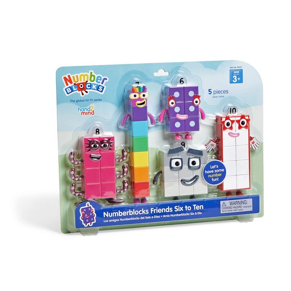 hand2mind Numberblocks Friends Six to Ten Figures, Cartoon Action Figure Set, Toy Figures, Play Figure Playsets, Small Figurines for Kids, Number Toys, Math Toys, Stocking Stuffers for Kids 3-5﻿
