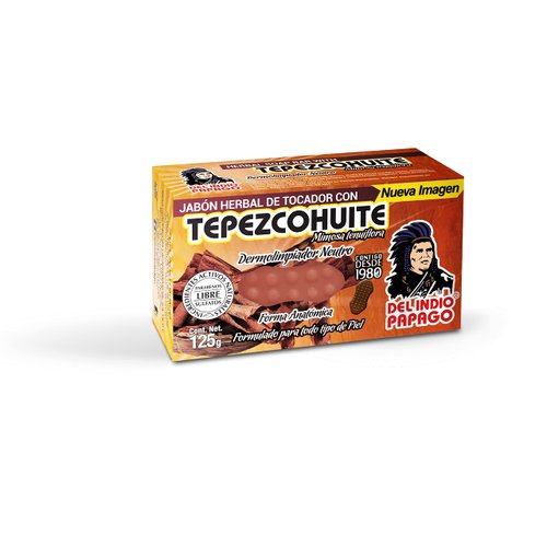 Del Indio Papago Neutral Bar soap with Tepezcohuite 125gr - For All Skin Types - Regenerative and Antioxidant Properties