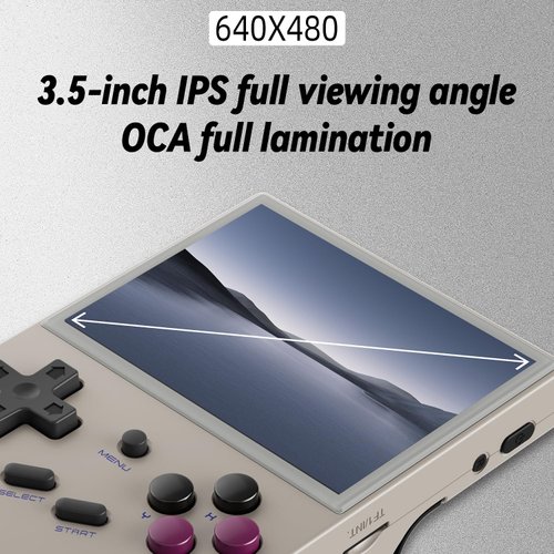 RG35XX 2024 Retro Handheld Game Console Linux System HD and TV Output 3.5 Inch IPS Screen 64G TF Card 5500+ Classic Games 2600mAh Battery(RG35XX 2024-Gray-New)