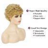 Beweig Short Curly Blonde Wigs for White Women Natural Looking Synthetic Heat Resistant Fiber Wig for Daily Use With Wig Cap