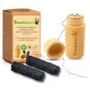 Vegan Biodegradable Activated Charcoal Bamboo Dental Floss. Candelilla Wax & Peppermint. Handmade Refillable Organic Bamboo Dispenser,. Zero Waste Oral Care (Dispenser +2 Refills)