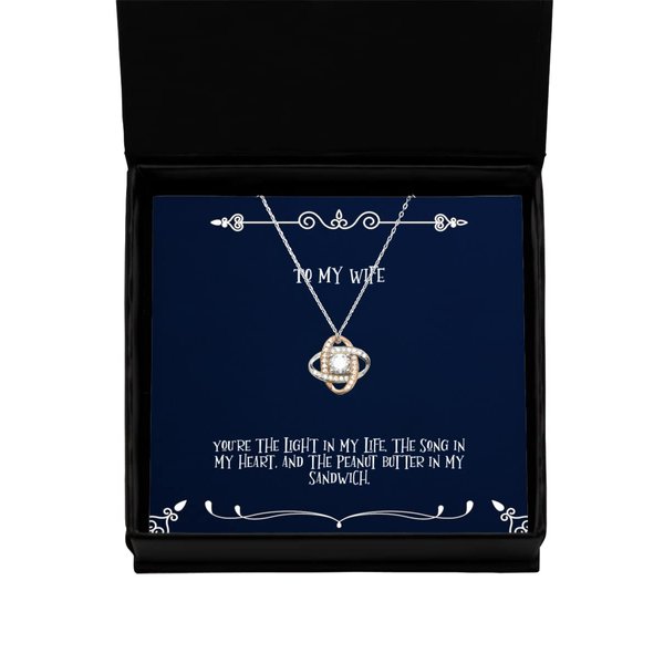 Take Thai Real Origin Nice Wife Love Knot Rose Gold Necklace, You're The Light in My Life, The Song in My, Reusable Gifts for Wife, Birthday Gifts, Husband, Present, Gift Ideas, Card, Flowers