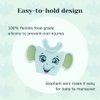 autobrush Ellie The Elephant Baby Teether | BPA Free Silicone, for Infants 0-12 Months, Dishwasher Friendly, Freezer Safe, Car Seat Toy (1-Pack)