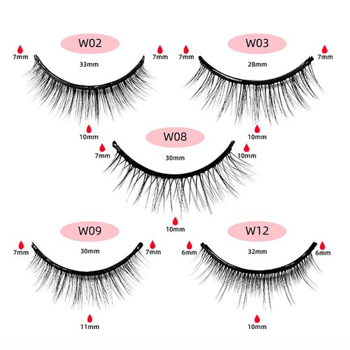 Self-adhesive Eyelashes,2024 New Snap on Lashes, Waterproof False Eyelashes Natural Look for Makeup Easy to Put on (W03)