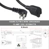 KUNCAN Short Power Extension Cord - Low Profile Wall Head 6 Inch 14AWG/3C SJTW Heavy Duty Extension Cable for Indoor/Outdoor, 90-Degree Flat Plug 15A/125V 1875W NEMA 5-15P to NEMA 5-15R, Black 1-Pack