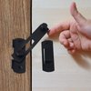 DOUBLE 2 C Barn Door Lock, Sliding Barn Door Lock Hardware Gate Latches, Carbon Steel Door Latches for Barn Door Cabinet Window Closet Door, Black