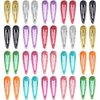 QtGirl Snap Hair Clips 40pcs 2" No Slip Glitter Hair Clip Metal Hair Barrettes for Baby Girls Toddlers