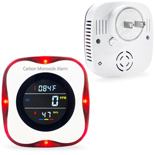 WESHLGD Plug-in 3-in-1 Carbon Monoxide Detector, Portable Carbon Monoxide Detector for Travel, CO Detector | Humidity |Temperature Meter with Voice & Light Warning, Accurate & Easy to Read (3 Packs)