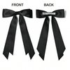 juyght 2PCS Double layer Ribbon Hair Clips Bowknot with Long Tail Bow Hair Clips Tassel Bowknot Hair Clips with Long Tail Hair Clips for girls with Bowknot Clips Women Ribbon for Hair Barrettes Clip