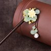 Lurrose Hairpin Wooden Hair Stick Retro Chinese Resin Flower Tassel Classical Feminine Temperament Bride Kimono Hair Accessories Kanzashi Hair Ornament Decor