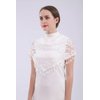 Cilkus Lace veil Mantilla veil Shawl or Scarf Latin Mass Head Cover with Fringed lace (White)
