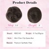 REECHO Space Bun Hair Pieces, 2 PCS Mini Claw Clip in Messy & Cat Ears Fake Hair Bun Extensions HB001 Wig Accessory Updo Hairpieces for Women Girls (Pack of 2-3.5" Wavy, Black Brown)