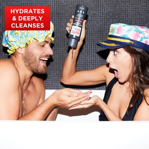 HAPPY NUTS Body and Nut Wash for Men - Big Wood - Natural Men's Shower Gel - Sandalwood Body Wash