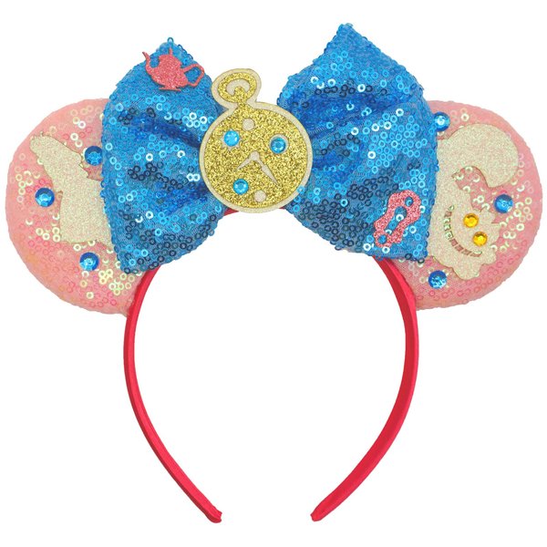 ZHENNAN Mouse Ears Headbands for Women, Glitter Alice Bows Ears Headbands, Alice Costume Cartoon Themed Events Birthday Party Decorations Hair Accessoires