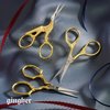 Gingher Stork Embroidery Scissors and Leather Sheath - 3.5" Craft Scissors for Fabric, Thread, and Needlework Yarn Cutting - Gold